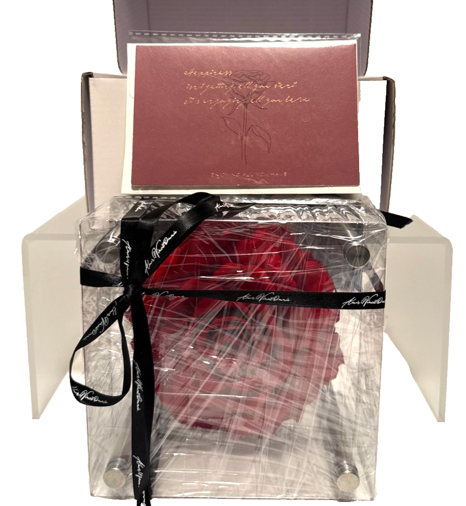 Amor Veritas Omnia Luxury Preserved Rose in Acrylic Display Box – Eternal Rose