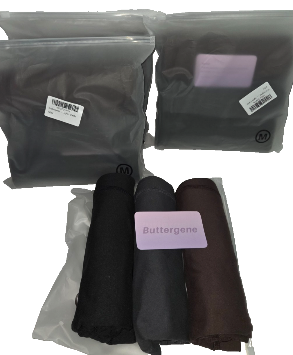 Bundle Of 4 - Buttergene Pants Medium Maternity Leggings Stretch High Rise Yoga