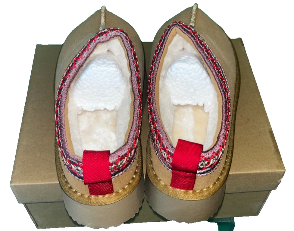 Cozy Slip On Slippers - Platform Fleece Lined Comfortable Shoes - Size 38 (US 7)