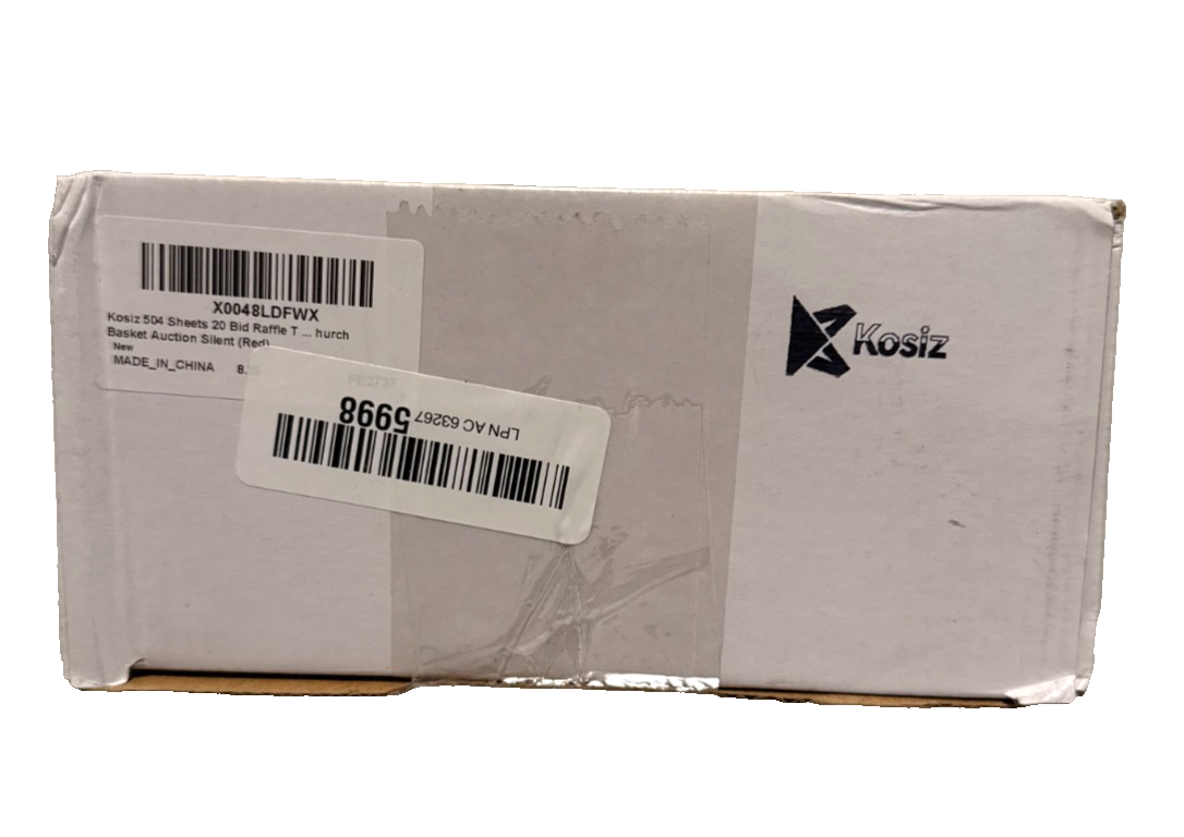 Kosiz Red Raffle Tickets – 504 Sheets | 20 Bid Raffle Tickets | Auction & Event