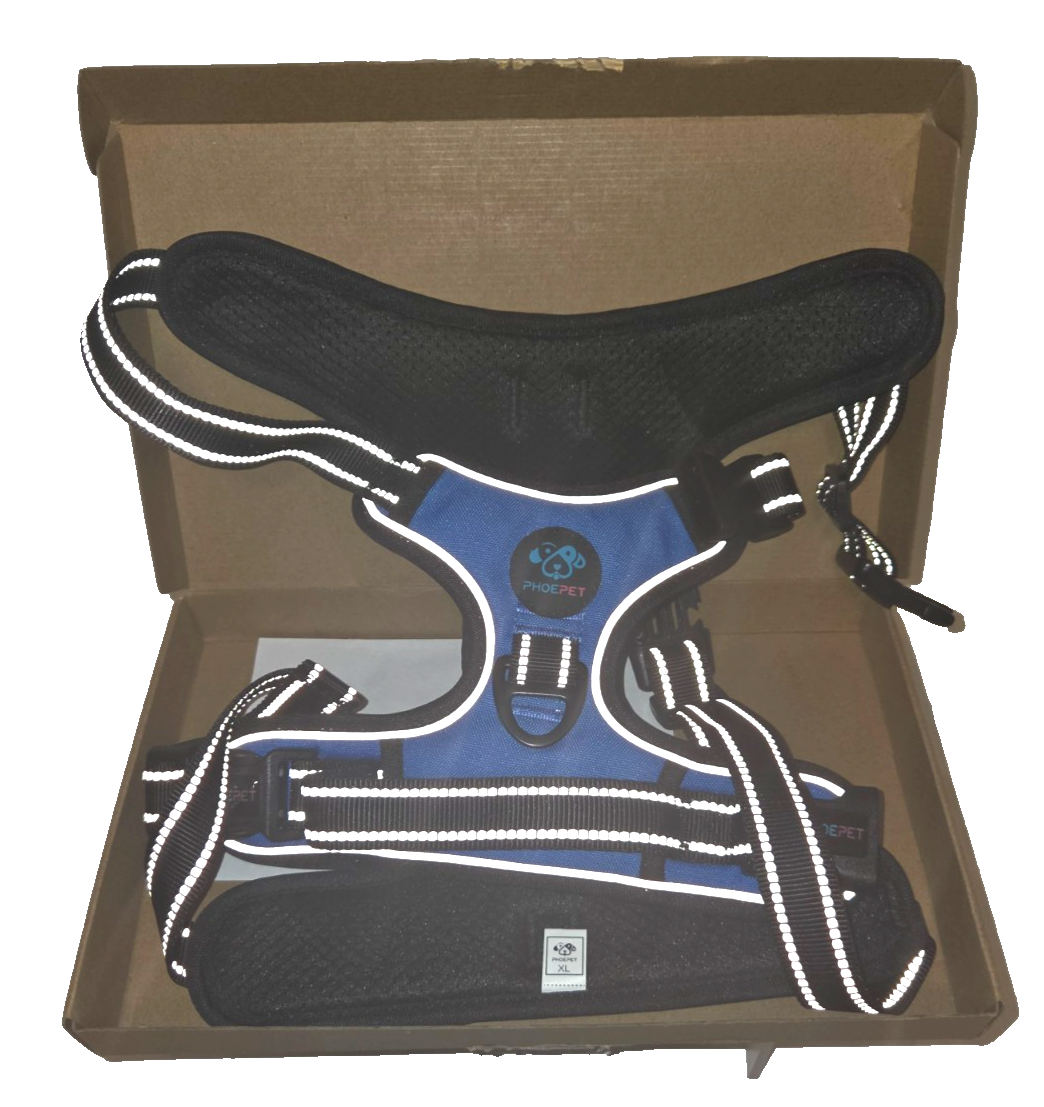 PHOEPET No Pull Dog Harness – Size: Extra Large, Royal Blue Adjustable Pet Vest