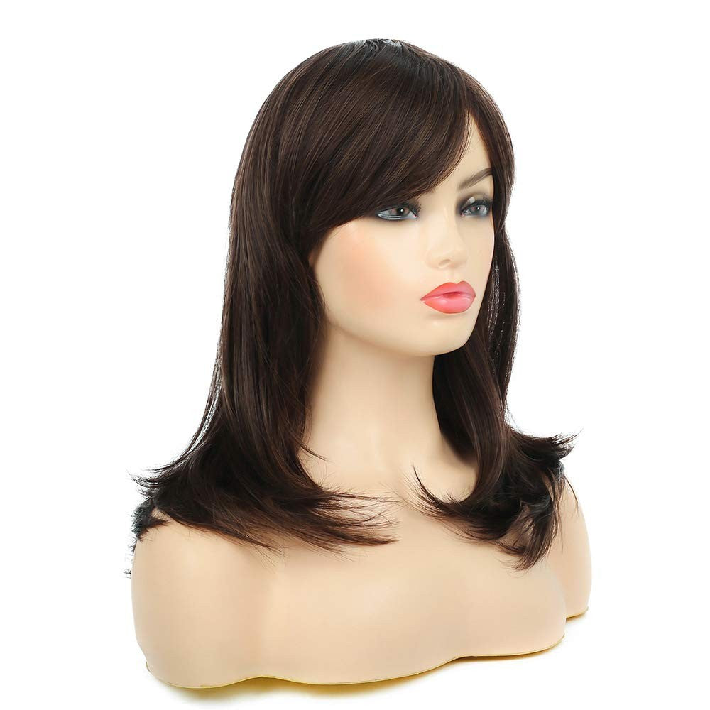 Dainty Wig Long Brown Synthetic Hair for Women + 3 Accessories | Daily Use