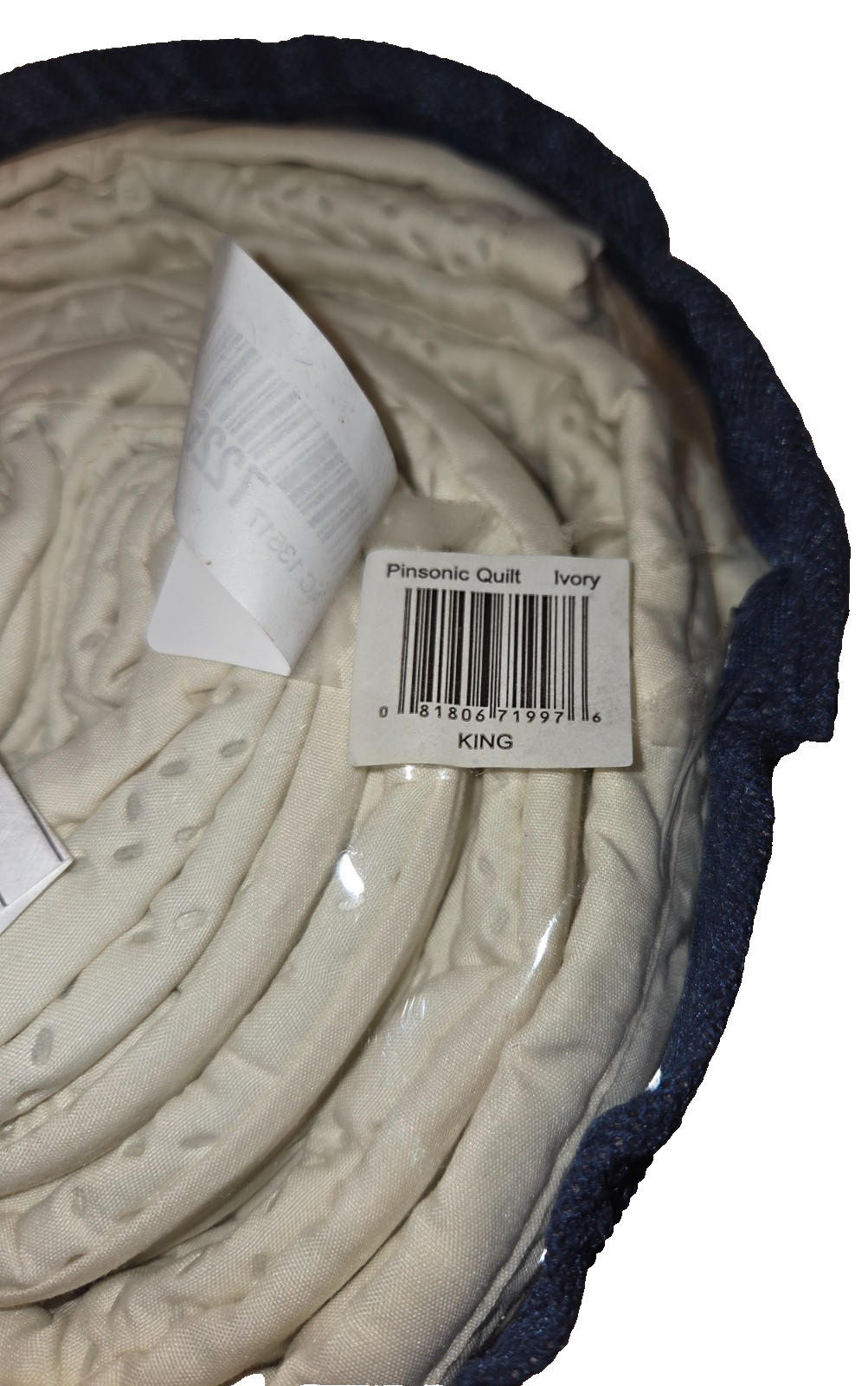 Serta ComfortSure King Mattress Pad Pinsonic Quilt Ivory