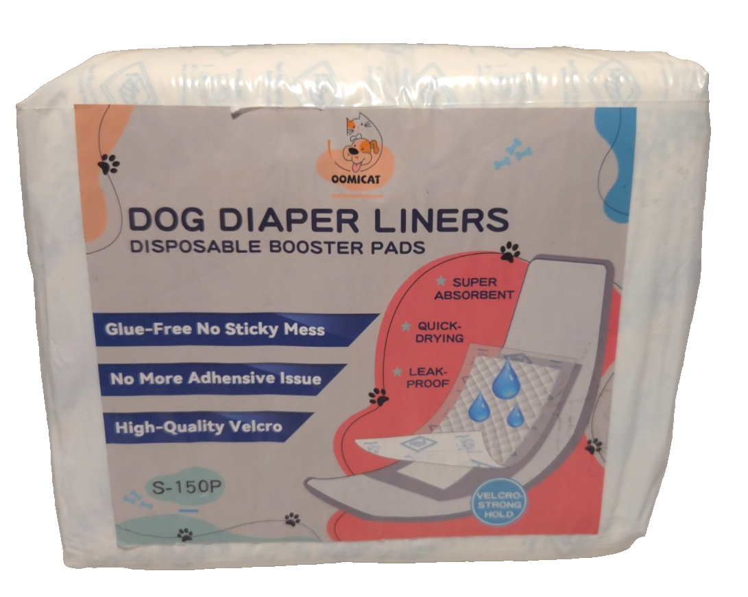 Dog Diaper Liners Disposable Booster Pads 150 Count Leak Proof Absorbent