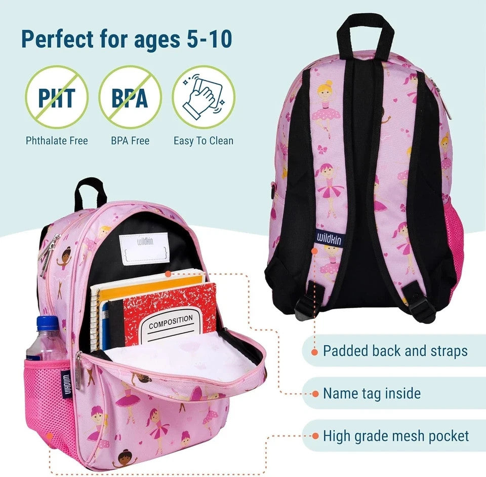 Wildkin 15-inch Kids Backpack – Durable, Padded, Adjustable for School & Travel