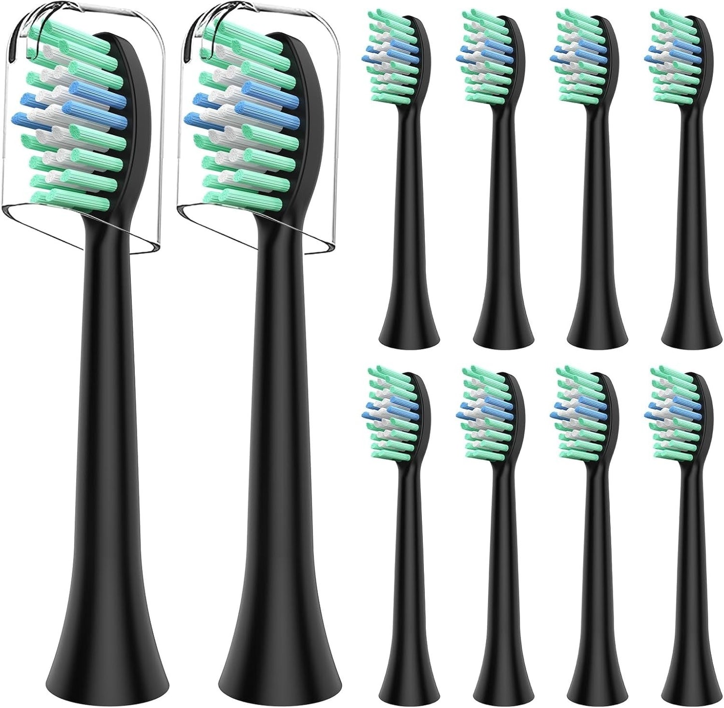 Replacement Toothbrush Heads – Black (5-Pack) – Compatible with Multiple Electri