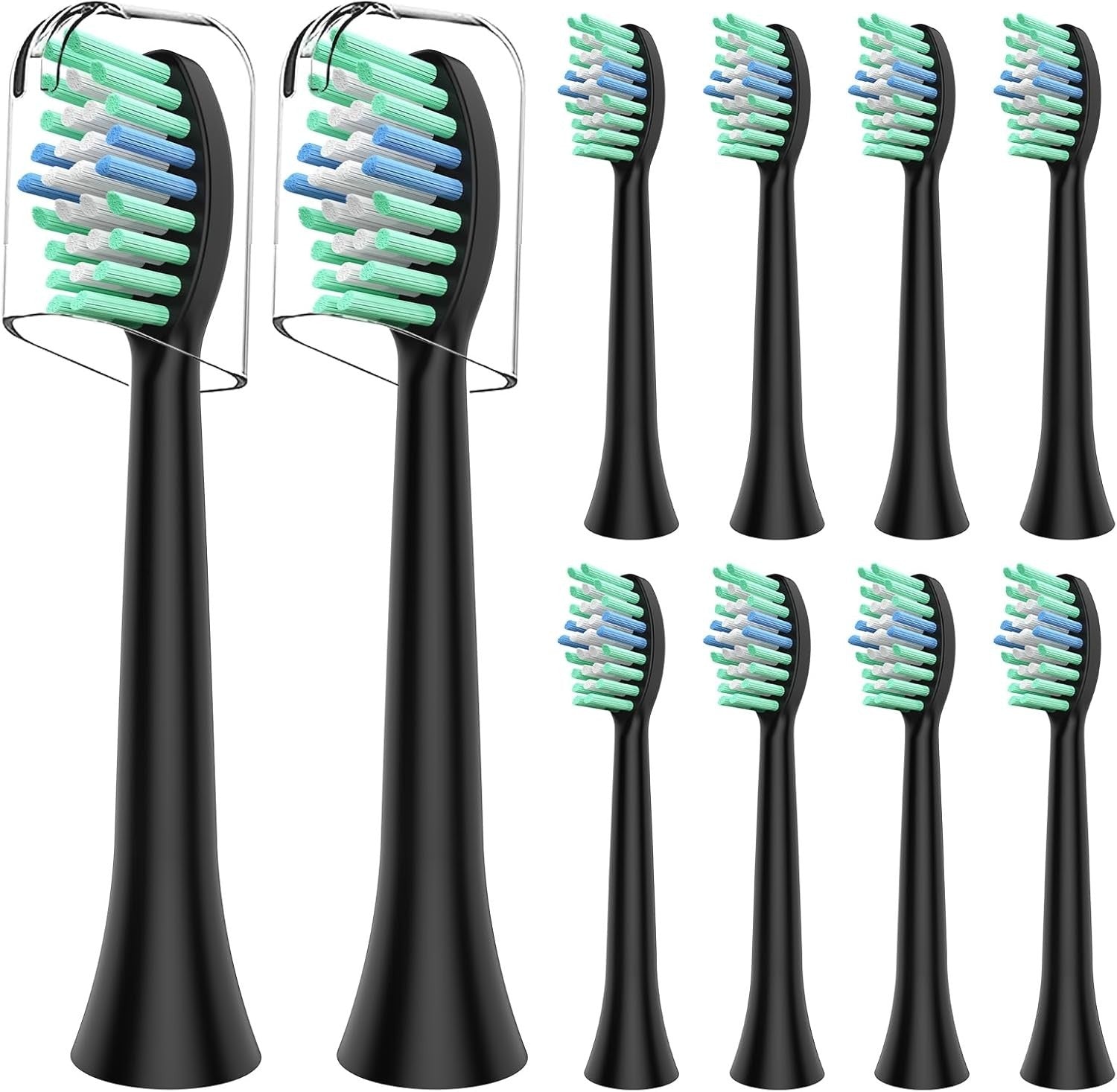 Replacement Toothbrush Heads – Black (5-Pack) – Compatible with Multiple Electri