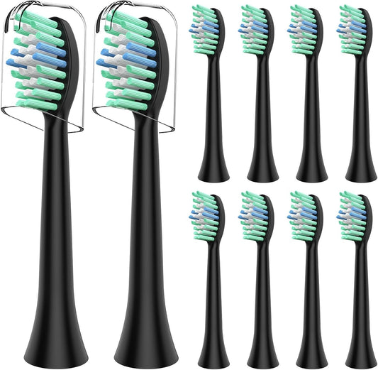 Replacement Toothbrush Heads – Black (5-Pack) – Compatible with Multiple Electri