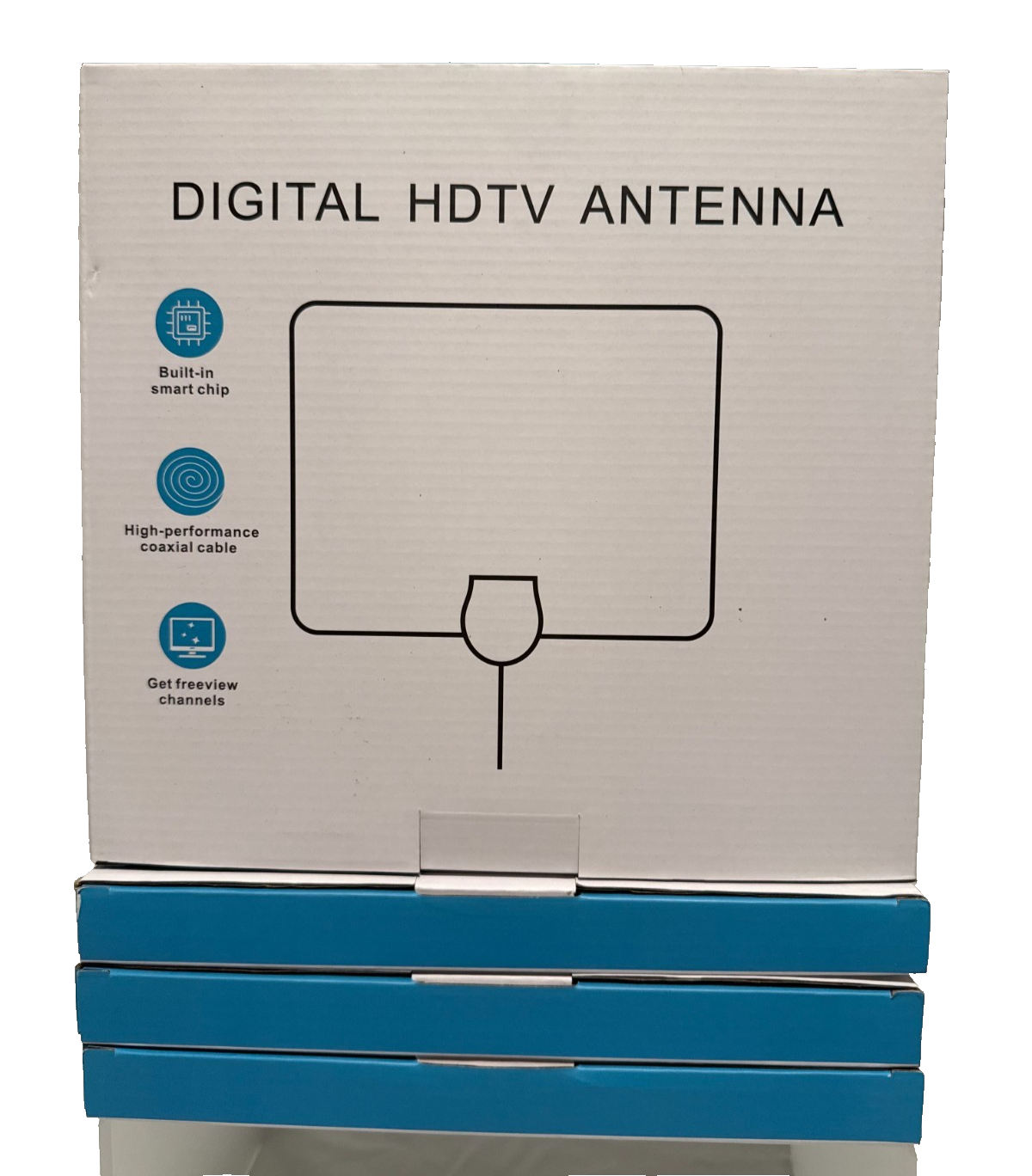 (4-Pack) Digital HDTV Antenna – 4K/1080p Ready Indoor TV Antennas & Smart Chip