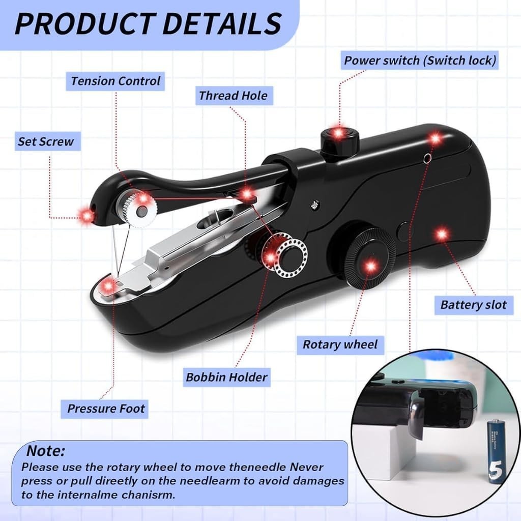 Mini Handheld Sewing Machine – Portable Quick Stitch Tool for Home & Travel
