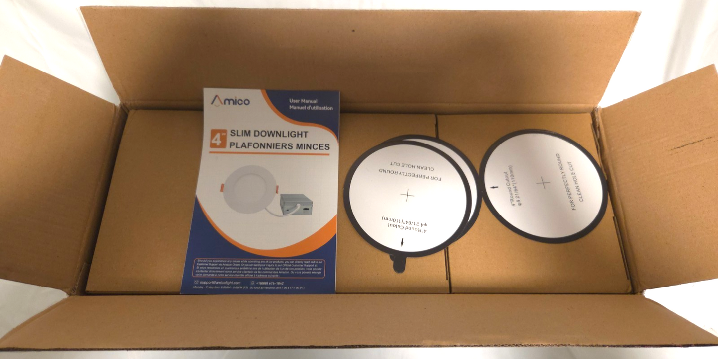Amico 12-Pack 4” Slim Panel LED Recessed Lights – 5 Color Selectable – 800LM