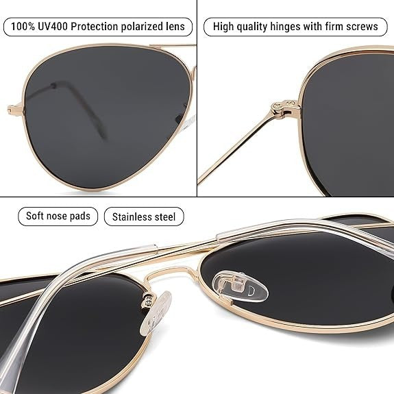 Pro Acme Teen Polarized Sunglasses - 7 Pairs Aviator Style | Cases & Accessories