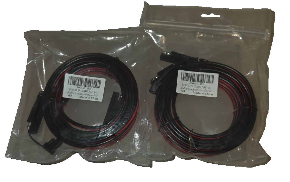2 pack - 12AWG SAE to Anderson Adapter Cable – Solar Battery Power Connector