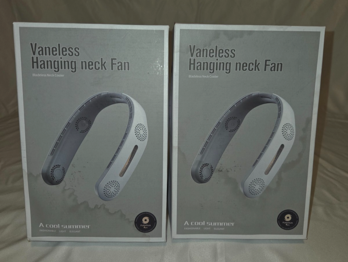 2 Pack of Bladeless Hanging Neck Turbo Fans, USB Rechargeable Wearable Fan