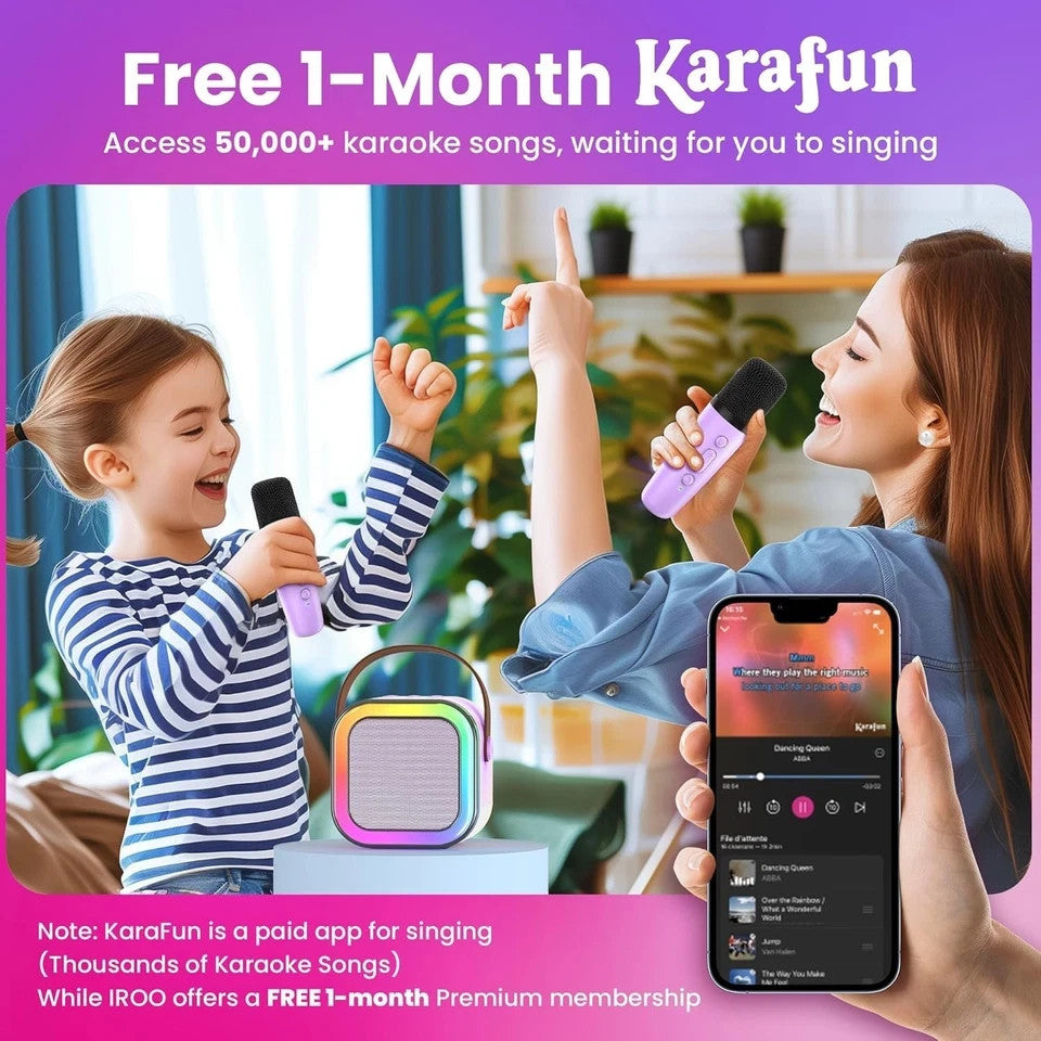 Two IROO Mini Karaoke Machine for Kids, 2025 TOP Toys Birthday Gifts for kids