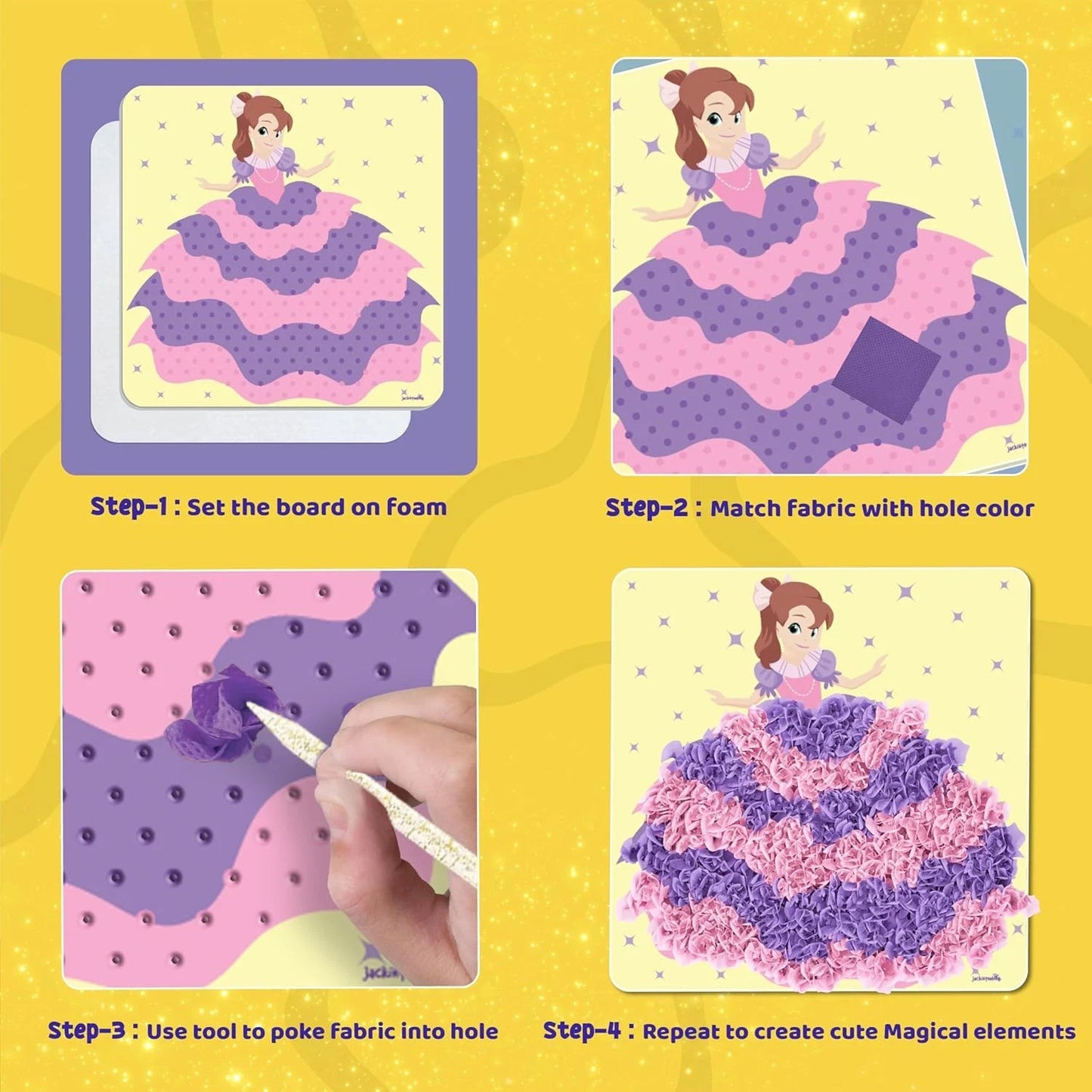 Poke Poke Art Magical Craft Kits | Lot of 7 | Kids DIY Fabric Art Set | Ages 4–8