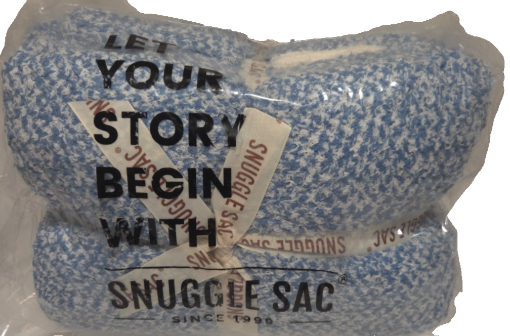 Snuggle Sac Plush Throw Blanket Blue & White – Soft Cozy Couch Bed Blanket