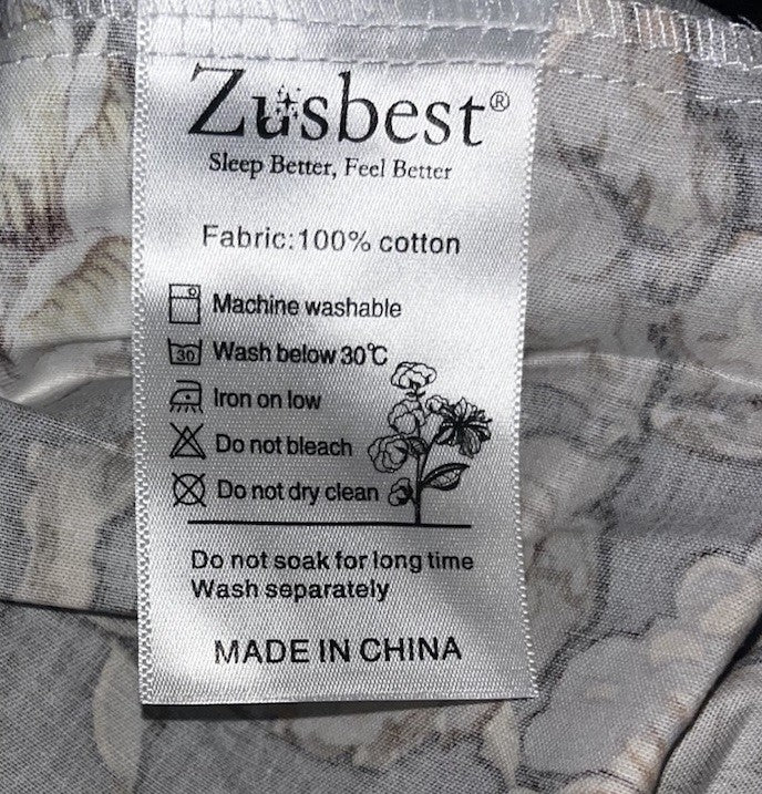 Zusbest Bedding Bundle Floral Comforter Set w/ Storage Bag Soft Cozy