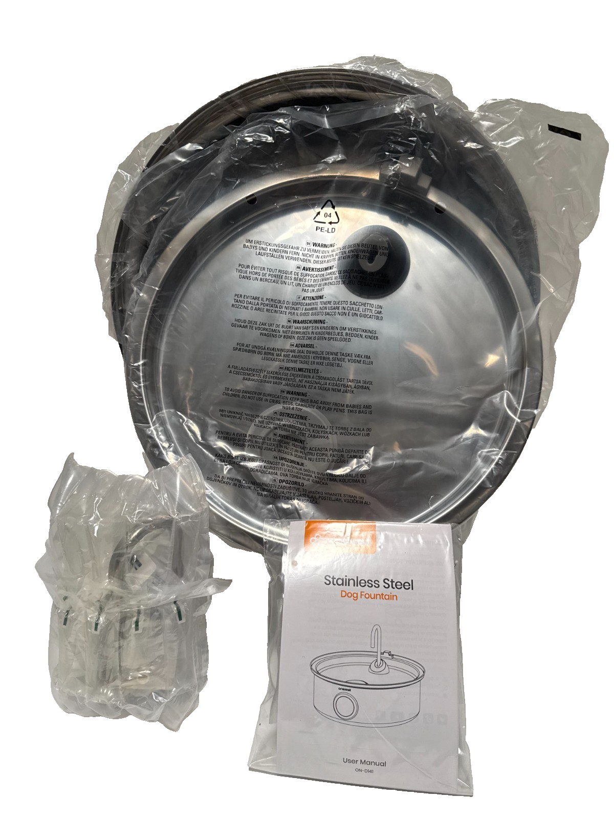 Pet Feeding Bundle – Oneisall Stainless Steel Dog Fountain + Raised Ceramic Bowl