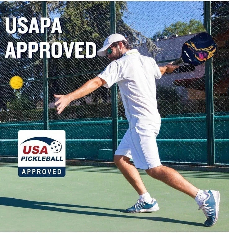 Pickleball Paddles Set of 2 USAPA Approved Fiberglass Rackets with 4 Balls
