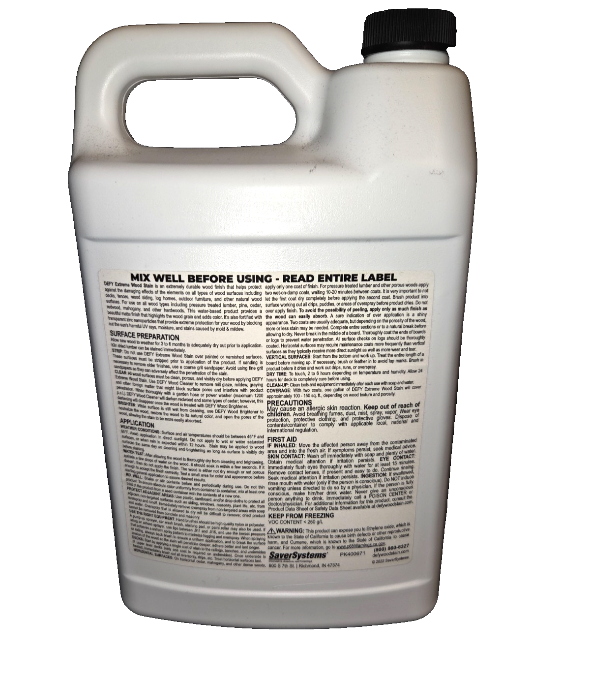 DEFY Extreme 1 Gallon Semi-Transparent Exterior Wood Stain, Driftwood Gray