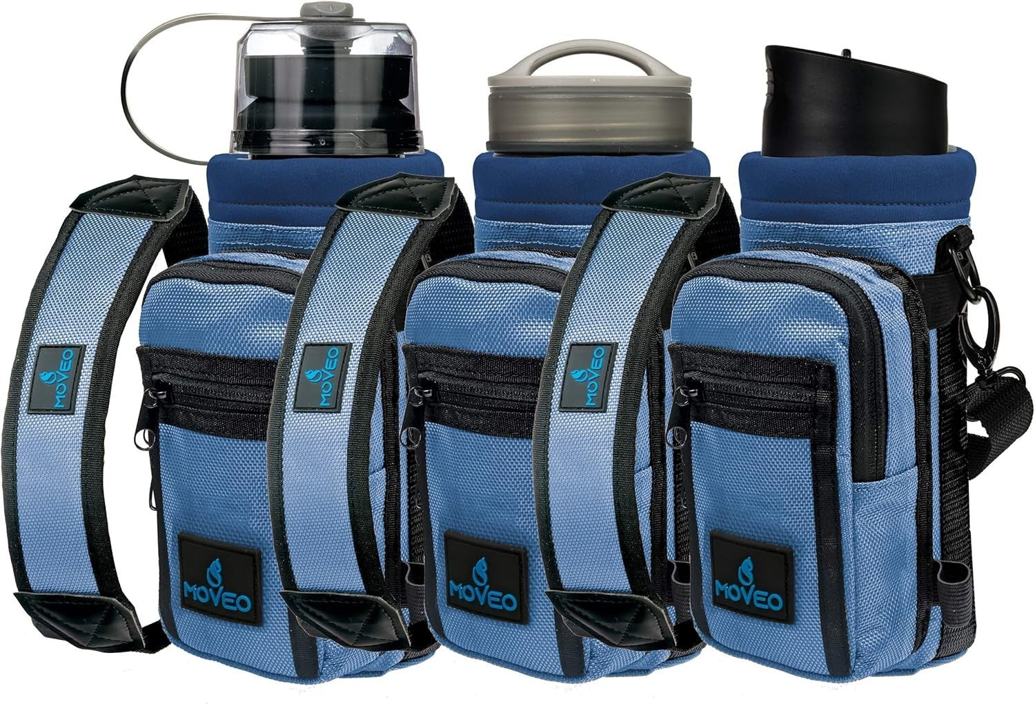 MOVEO Water Bottle 25oz/750ml Carrying Sleeve w/ Strap & Pocket | Lot of 3