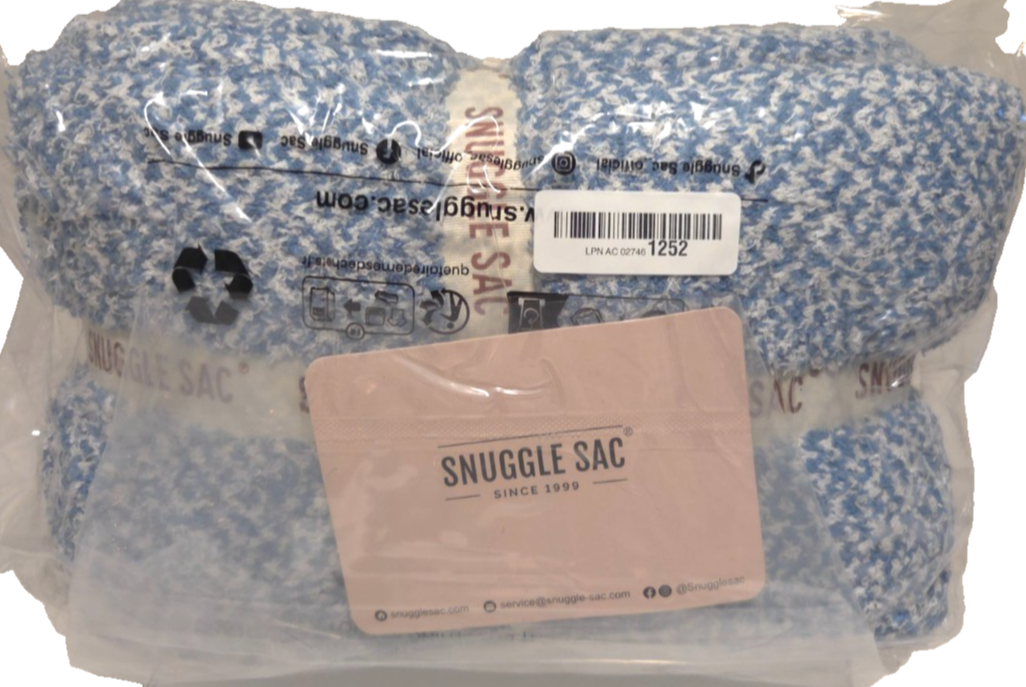 Snuggle Sac Plush Throw Blanket Blue & White – Soft Cozy Couch Bed Blanket