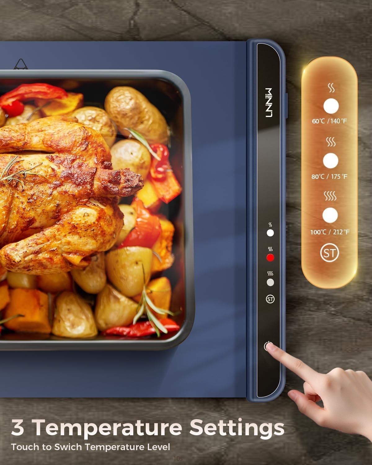 LNNIW Food Warming Mat with Adjustable Temperature – Electric Silicone Heat Mat