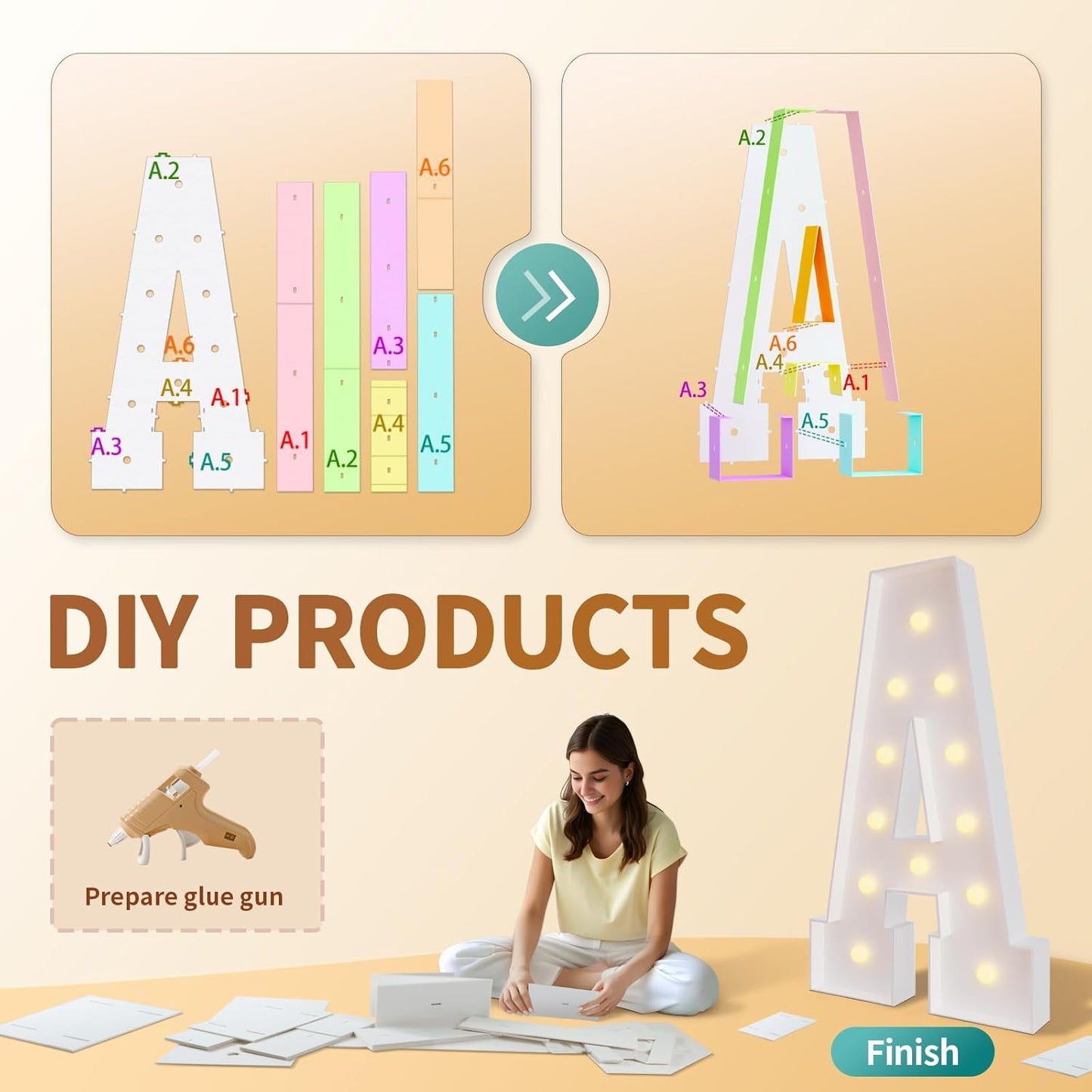 IMPRSV Party Marquee Letters & Numbers Kit A-Z 0-9 Light Up