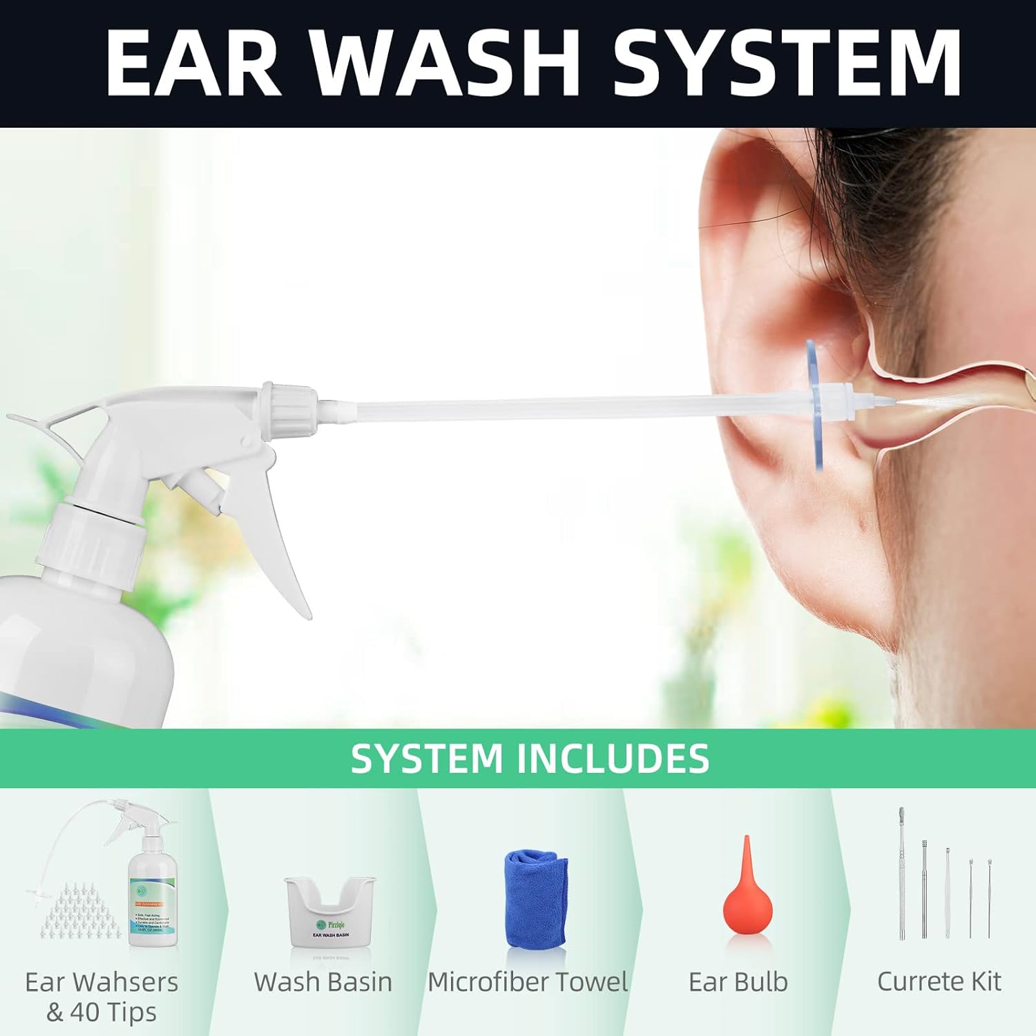 Complete Ear Cleaning Kit Irrigation System Otoscope Pen Light Bundle by Innovative Designworks