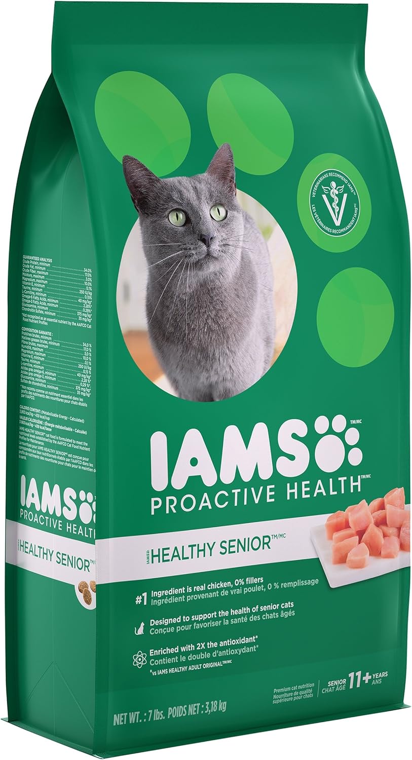 IAMS Healthy Senior Cat Food 7 lb Chicken Recipe Dry Cat Food Bag by IAMS