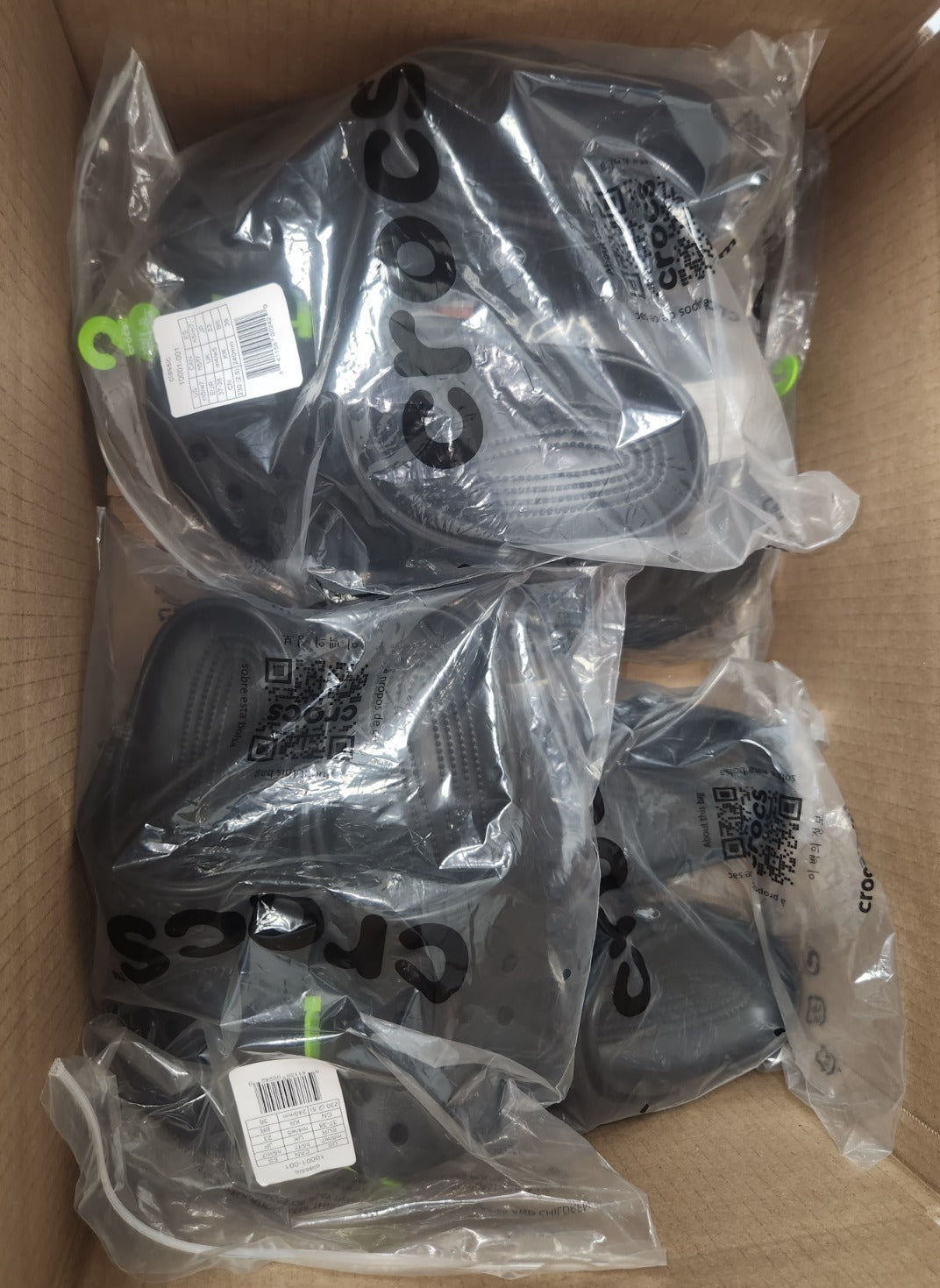 Big Box Wholesale - Lot of 4 - Croc Unisex Clog Block Shoes Black W7/M5 New with Tags - Photo 2