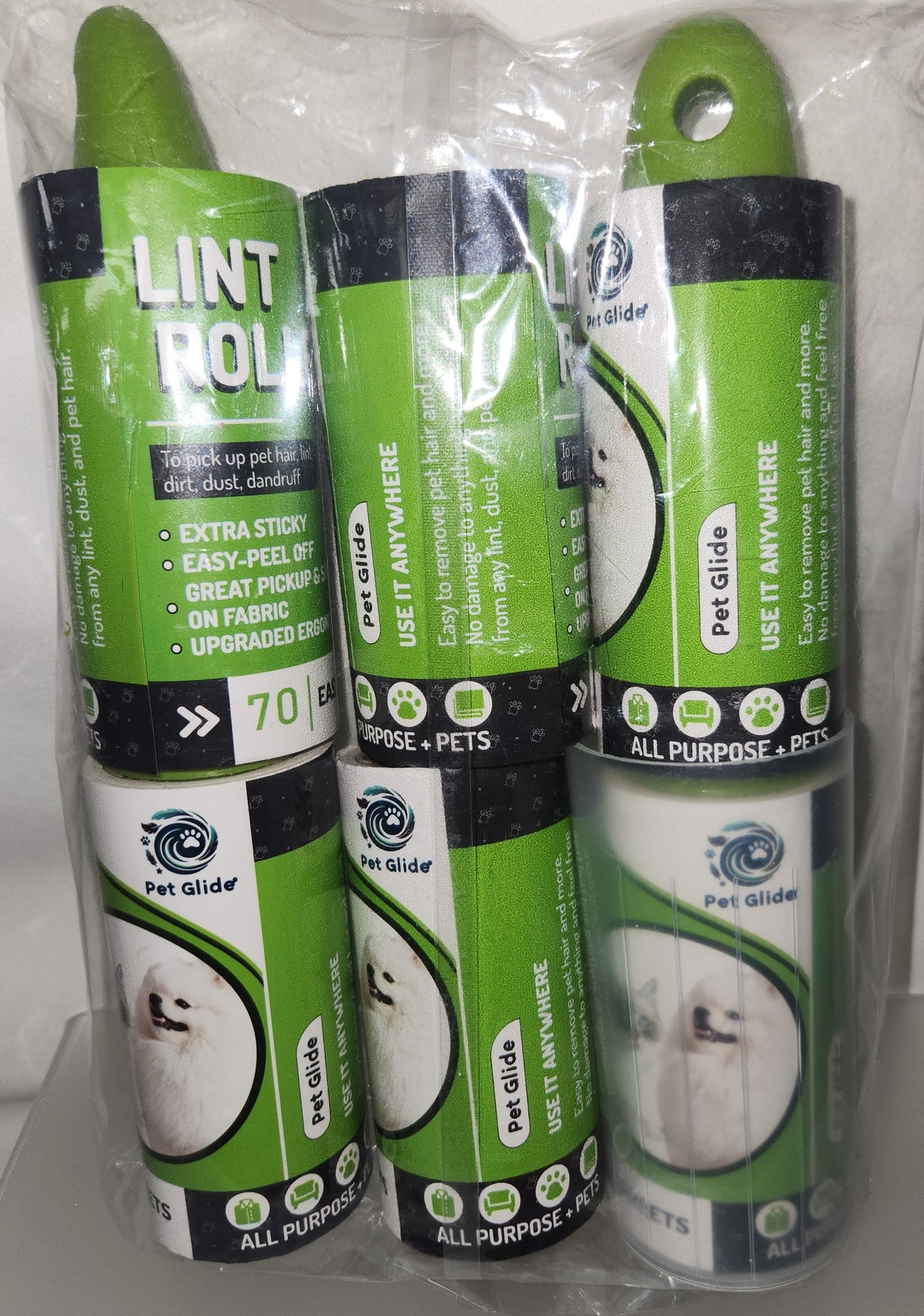 Big Box Wholesale - Lot of 7 - Pet Glide Lint Roller 6-Pack Refill Rolls Sealed - Photo 2