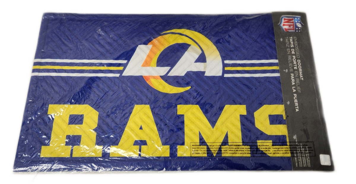 Big Box Wholesale - NFL Los Angeles Rams Embossed Doormat Cross Hatch Style 4TEM328CH - New - Photo 1