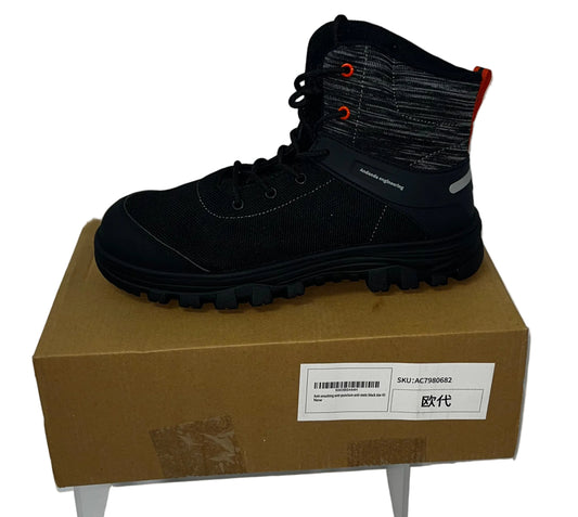 Andanda Men's Safety Work Boots Steel Toe Anti Slip Puncture Resistant Black