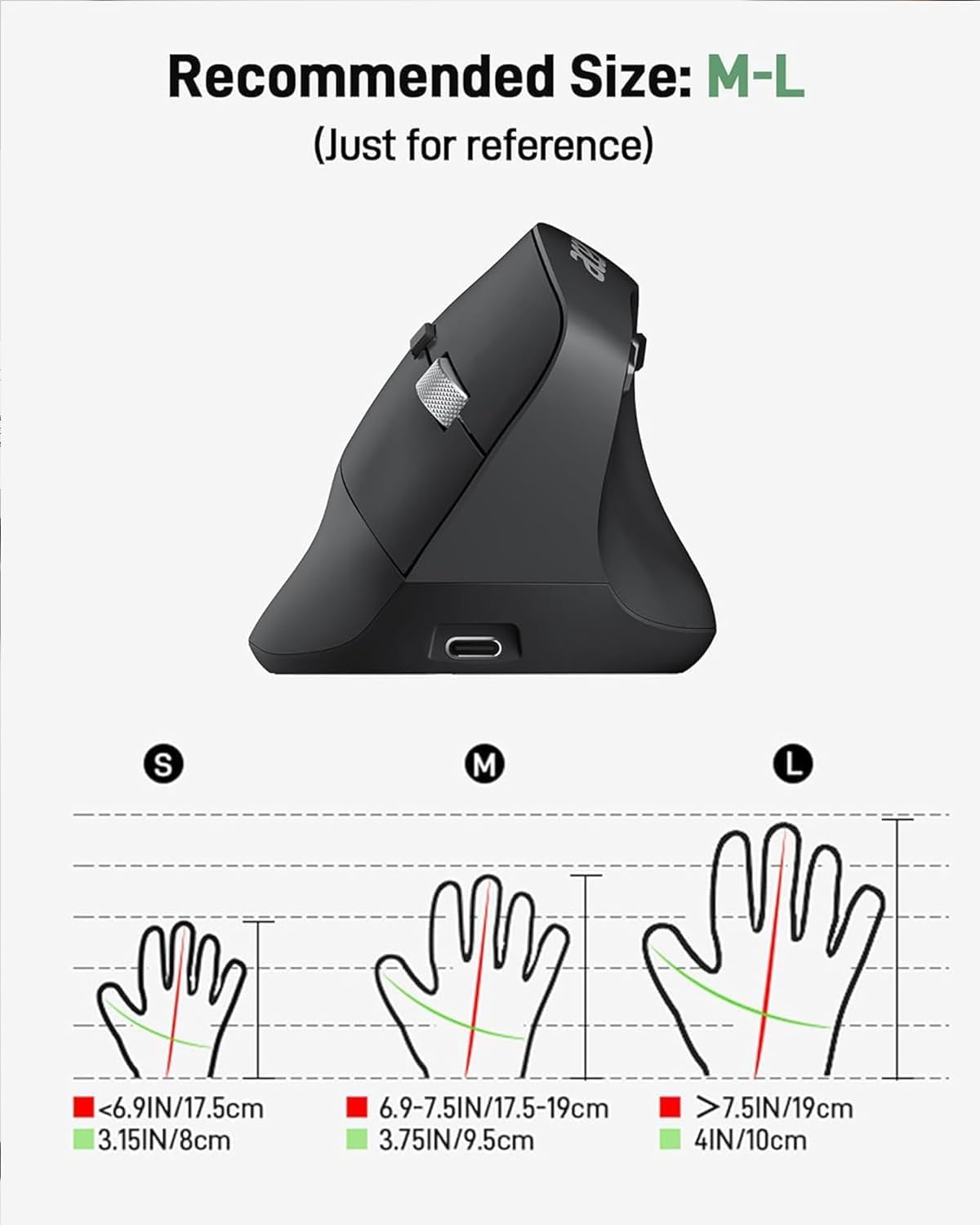 Lot of 3 - Acer Wireless Ergonomic Mice - Black Rechargeable Via USB With Adjustable DPI