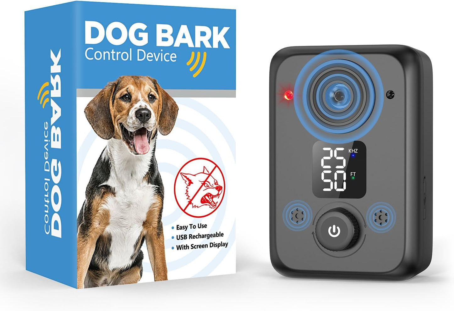 Ultrasonic Anti Barking Dog Repeller - Outdoor & Indoor Bark Control Device