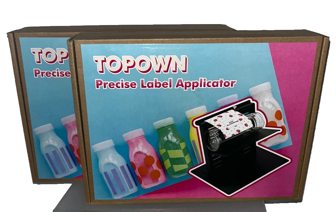 Lot of 2 - TOPOWN Precise Label Applicator - Bottle Labeling Small Business Tools