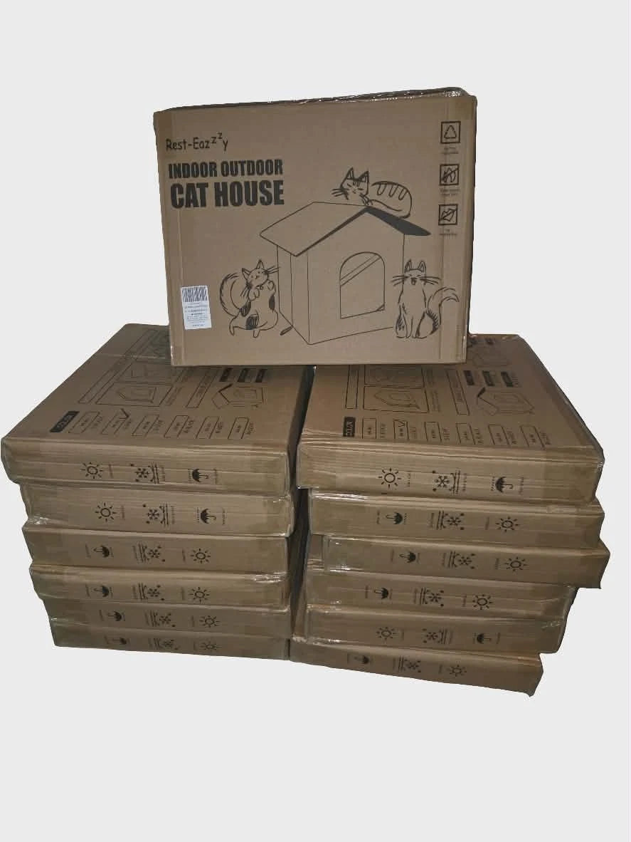 Lot of 6 - Rest-Eazzz’y Indoor/Outdoor Cat House | Waterproof Feral Cat Shelter