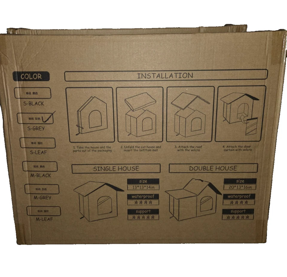 Lot of 6 - Rest-Eazzz’y Indoor/Outdoor Cat House | Waterproof Feral Cat Shelter