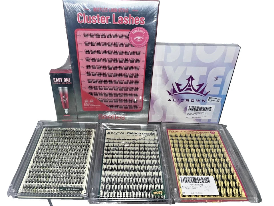 Mixed Lot - Eyelash Clusters Manga Lash Kits - Eye/Beauty HBA Bundle