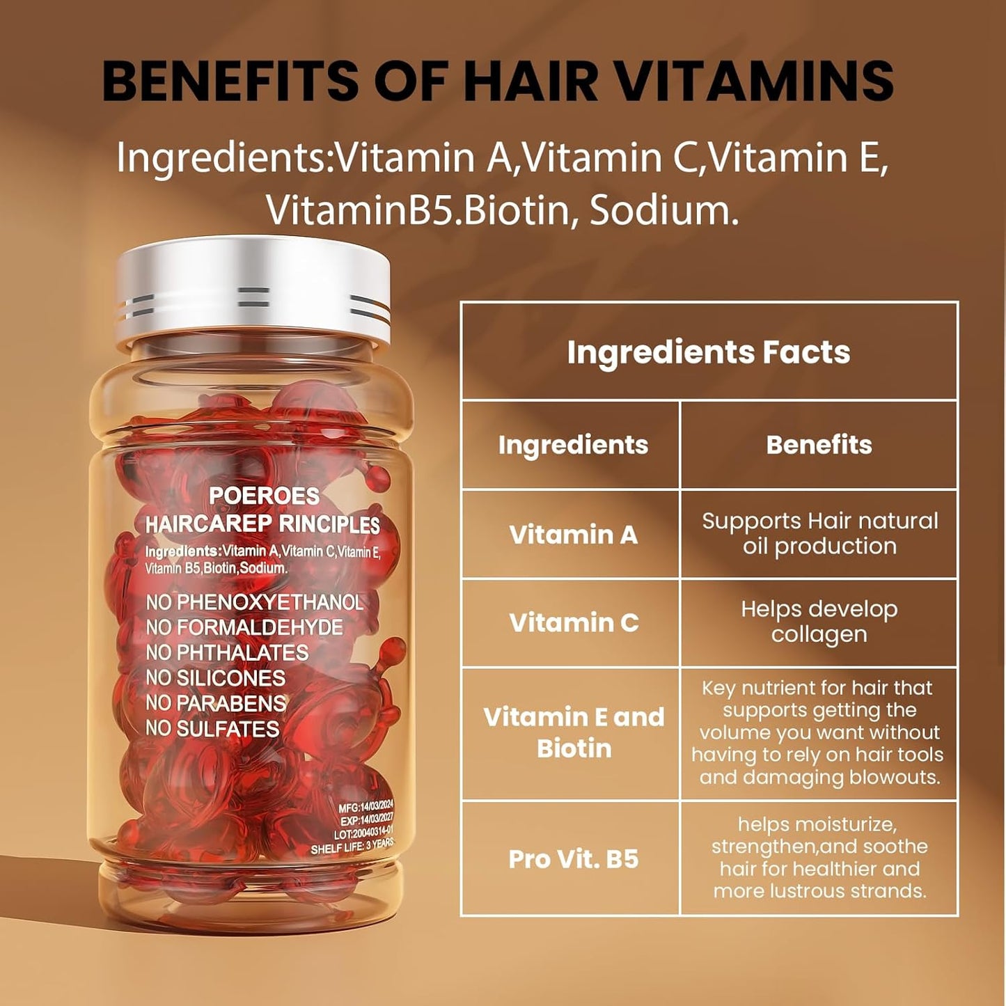 Lot of 20 - Hair Vitamin Capsules, Moroccan Oil, Macadamia Avocado Serum
