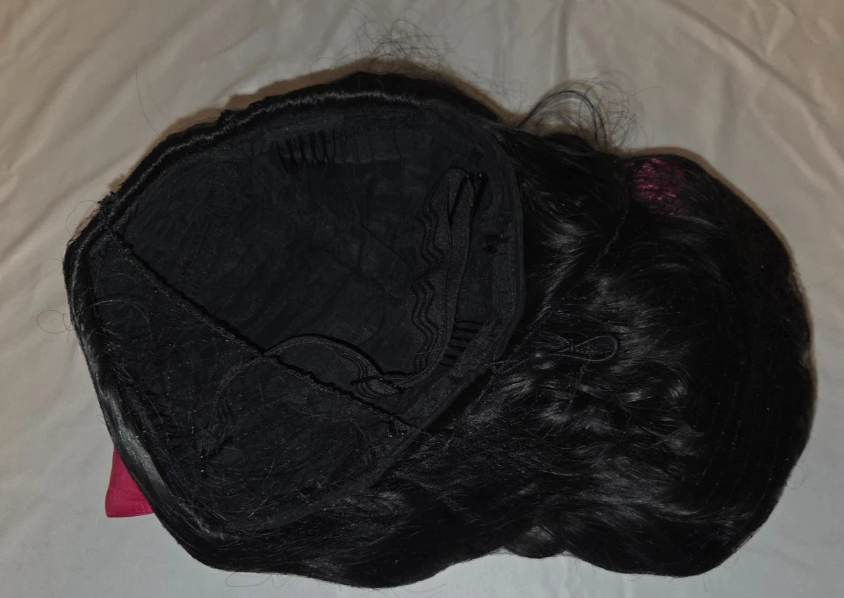 Bulk Lot of 21 Synthetic Half Wigs – B1 Natural Black – 24” Headband Half Wig