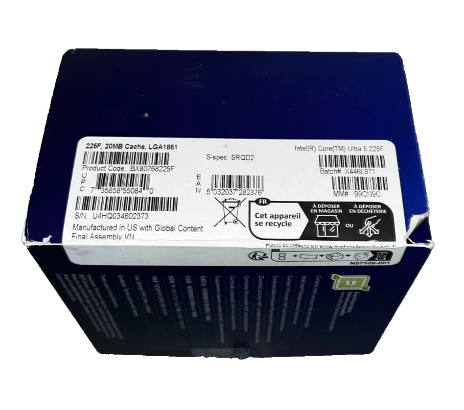 Intel Core Ultra 5 225F | LGA1851 Desktop Processor CPU Boost Up to 4.9GHz