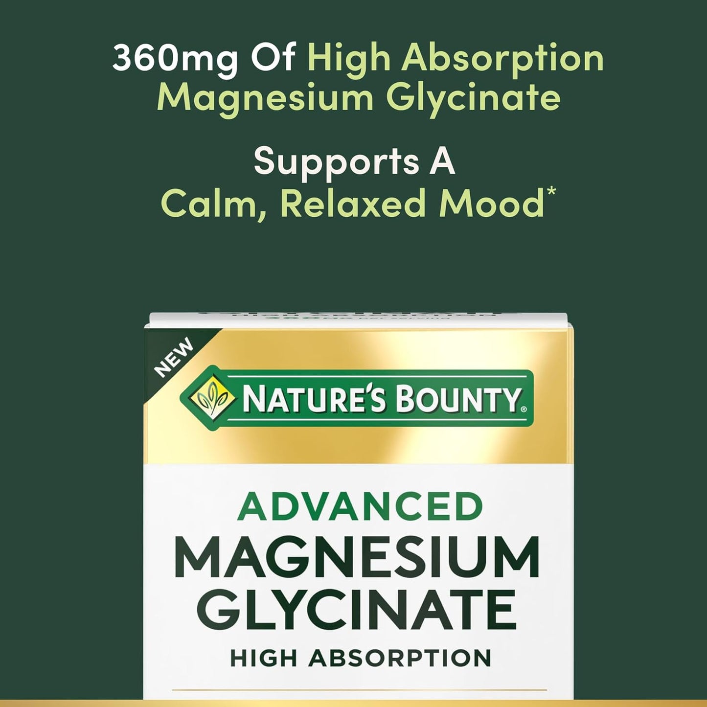 Lot of 58 - Nature’s Bounty Advanced Magnesium Glycinate 360mg | High Absorption