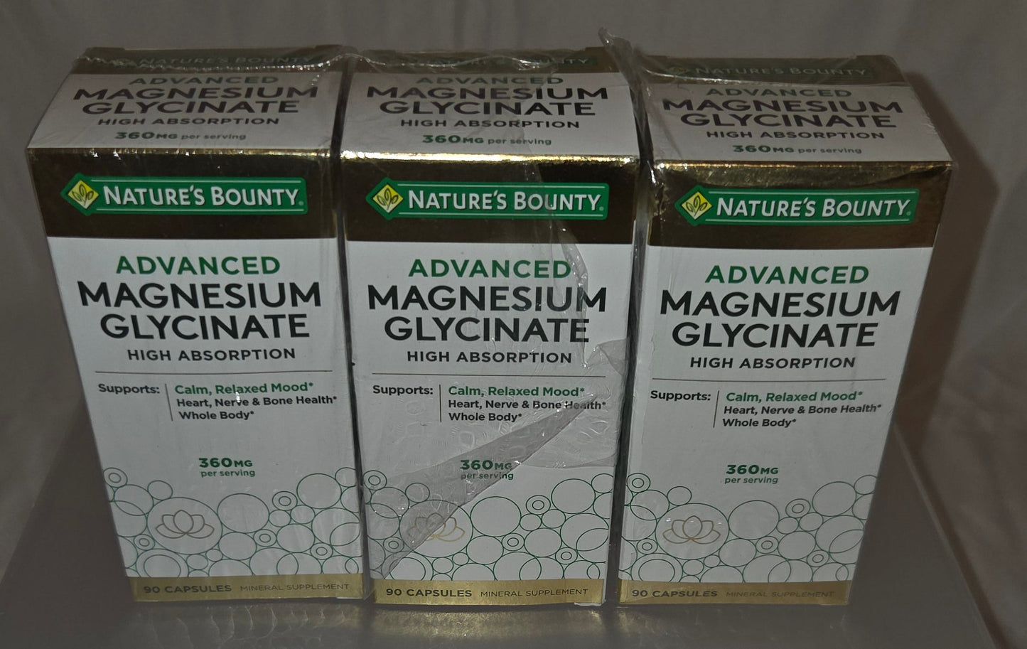Lot of 58 - Nature’s Bounty Advanced Magnesium Glycinate 360mg | High Absorption