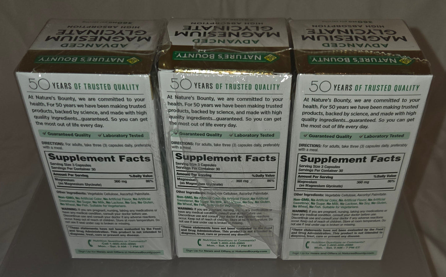 Lot of 58 - Nature’s Bounty Advanced Magnesium Glycinate 360mg | High Absorption