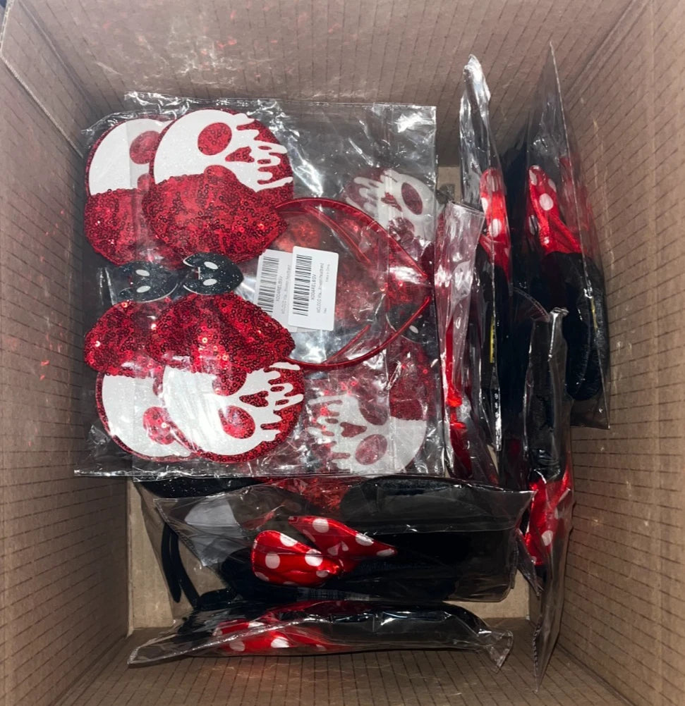 Lot of 24 - Mouse Ear Headbands Mixed Minnie Style Costume Party Ears