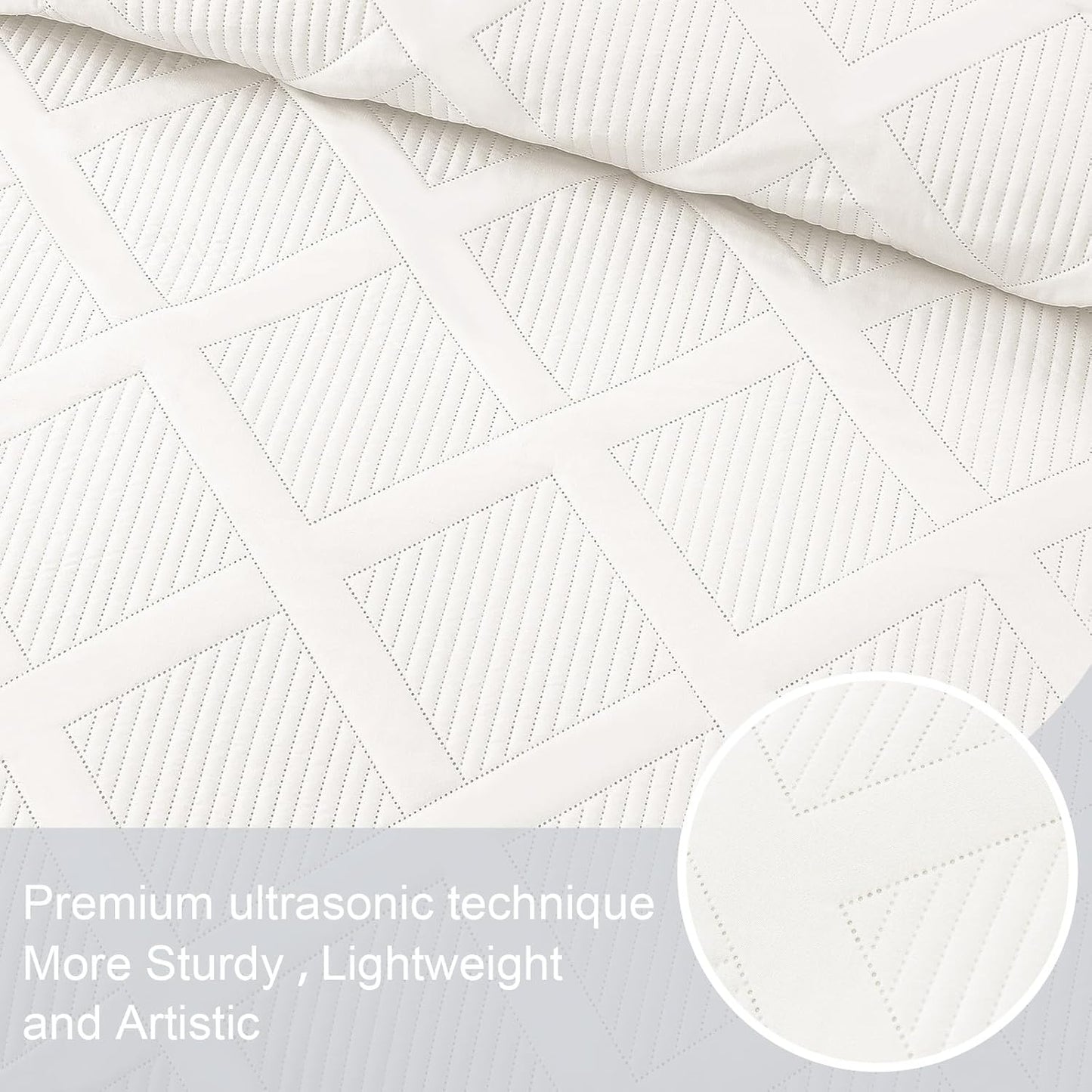 Lot of 4 - Exclusivo MezclaTwin Quilt Set Bundle – White Bedding Sets with Pillow Shams