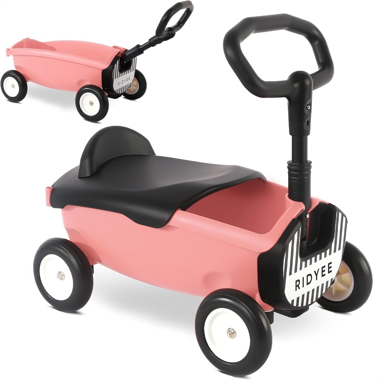 RIDYEE 2-in-1 Toy Wagon for Toddlers 1-3, Kids Pull-Along Wagon with Removable Seat